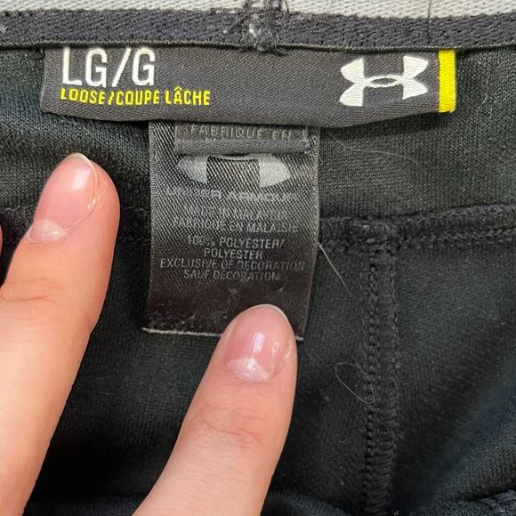 Under Armour Black Gray Mens L Loose Fit Ankle Zip Warm Up Athletic Sweatpants - Picture 13 of 13